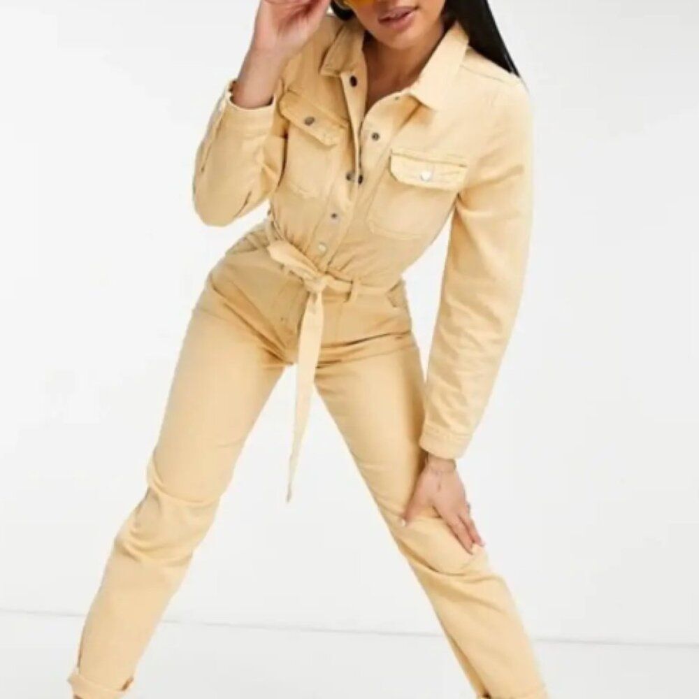 MISSGUIDED Denim Cotton Jumpsuit - Picture 3 of 8